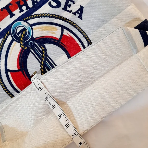 ● Eco Friendly Nautical Theme Beach Bag - Picture 9 of 16